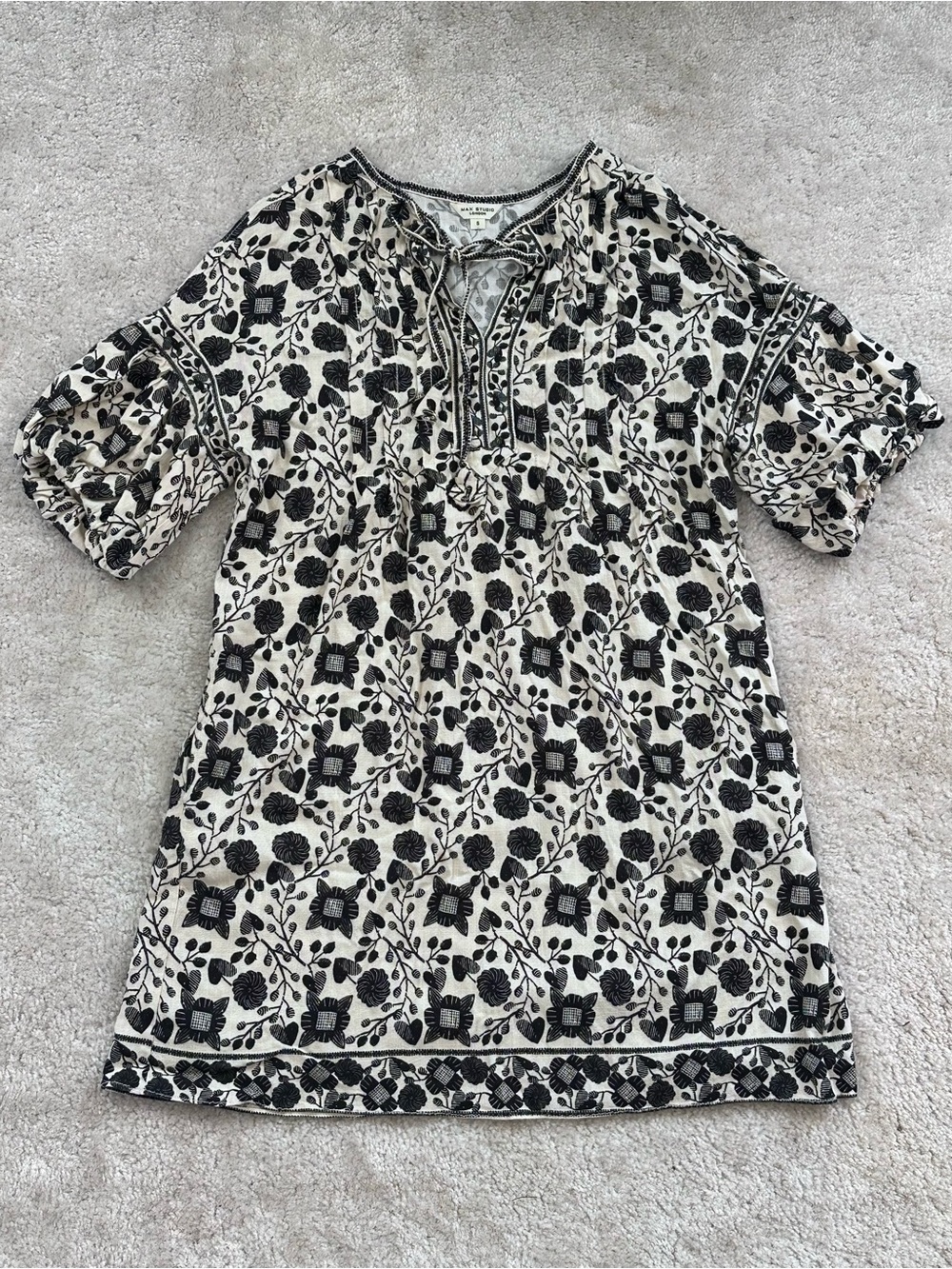Max Studio - Floral Puff Sleeve Shift Dress